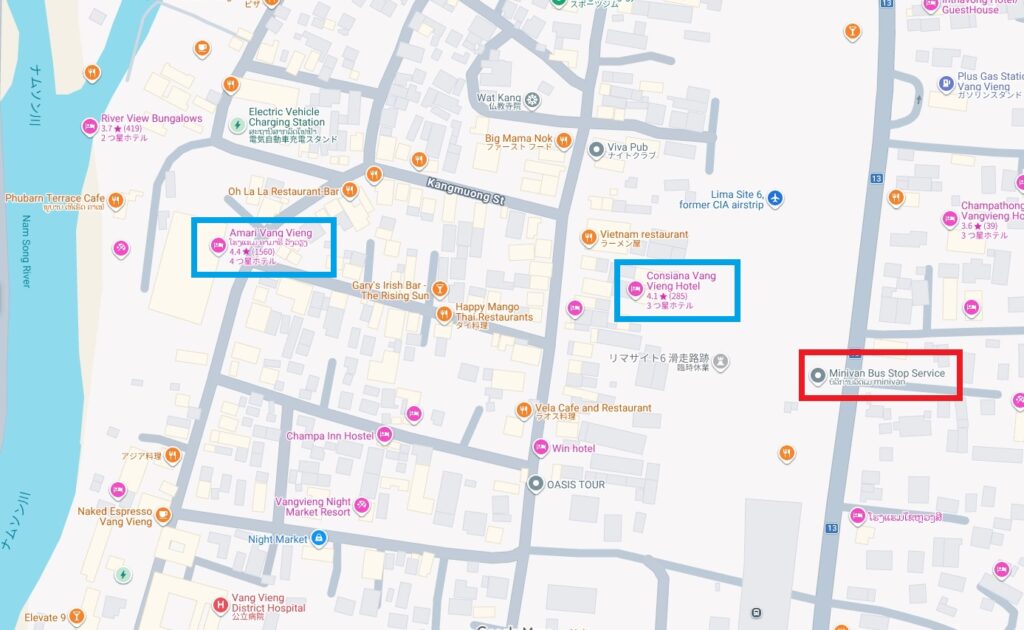 バンビエンの地図画像